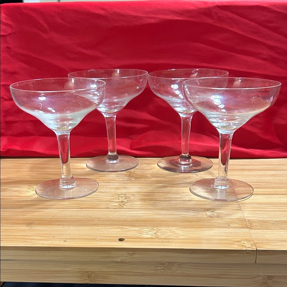 Vintage Set of 4, Coupe Champagne Glasses
